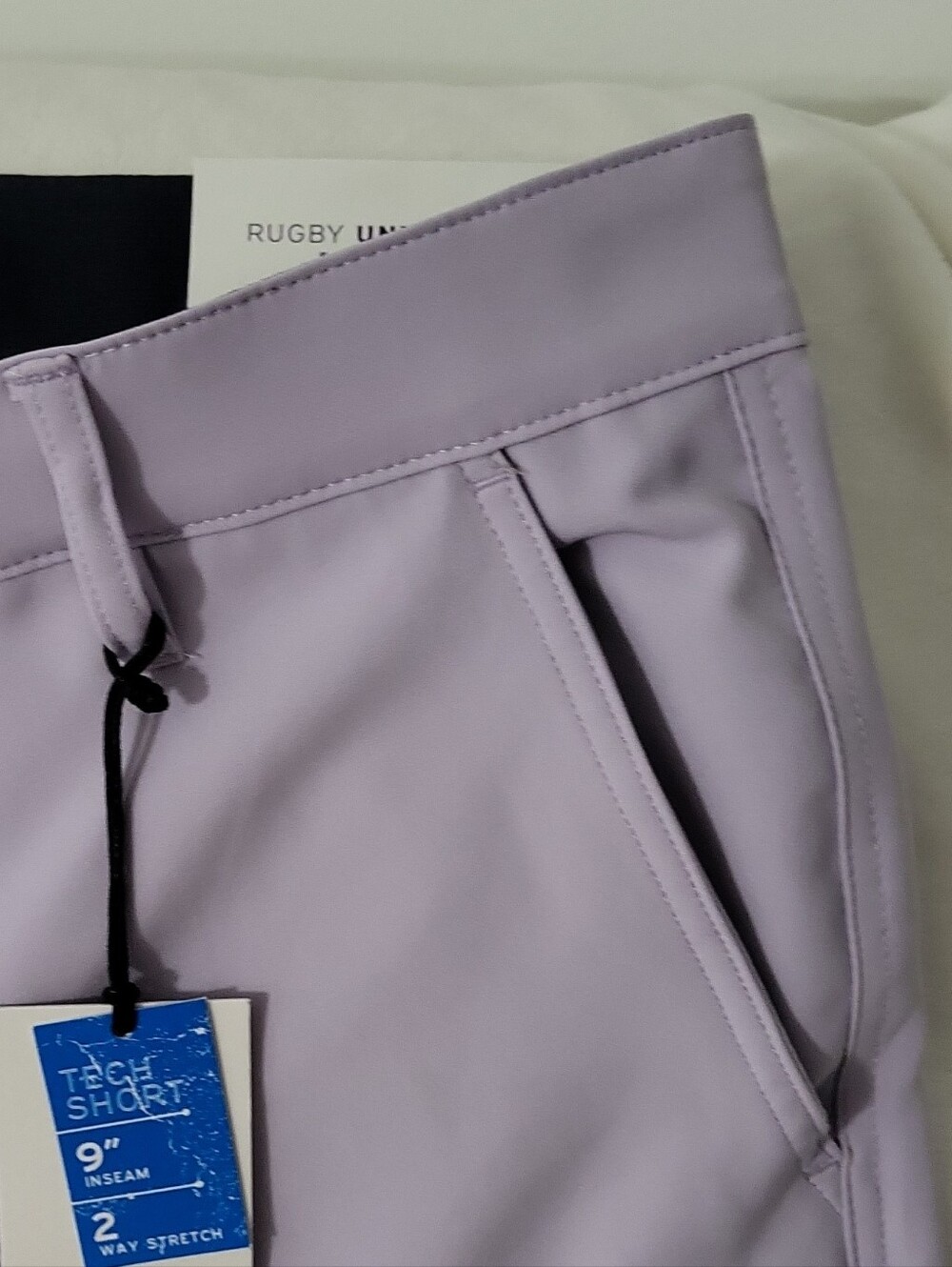 Rugby University Tech Shorts Purple 9" Inseam 2-Way Stretch Easy Care size 38 - Picture 11 of 16